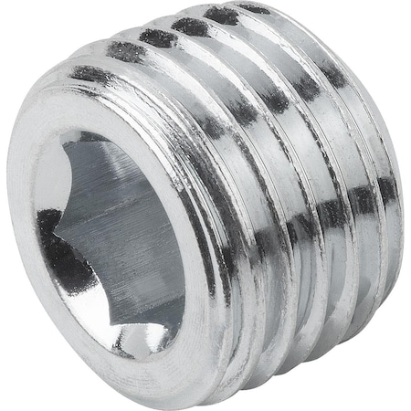 Screw Plug DIN906 Without Vent, R1_1/4, Sw=22, Form:A, Steel Electro Zinc-Plated
